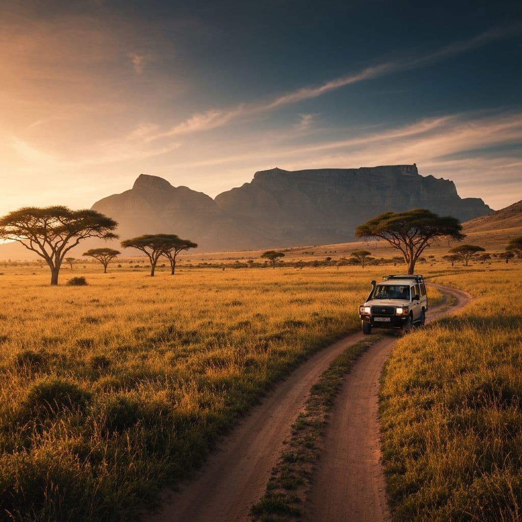 Cape Town mountain road with 4x4