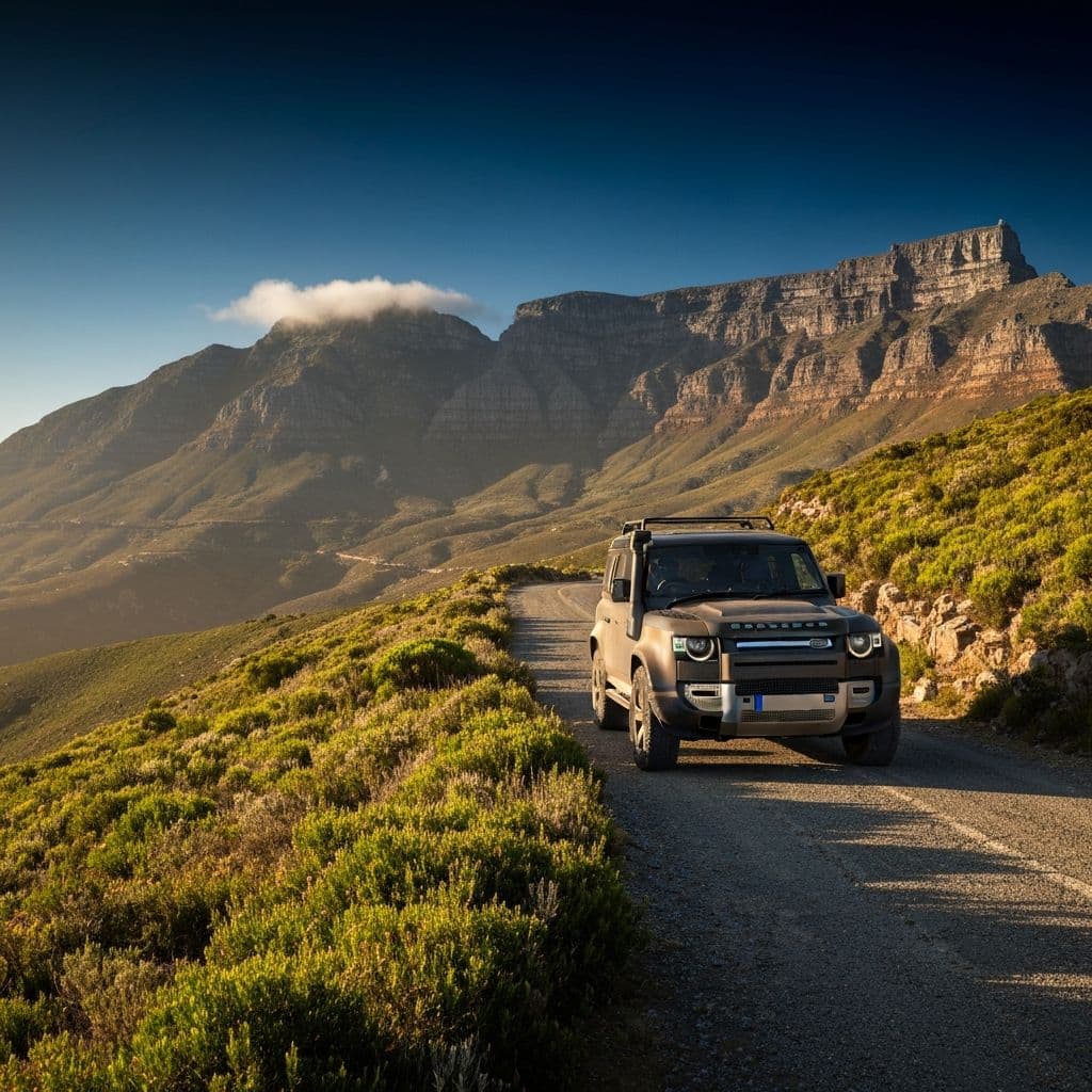 4x4 vehicle on a scenic Cape Town mountain road