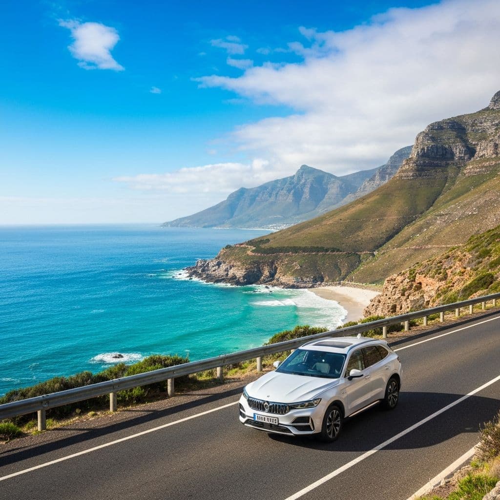 Premium SUV rental on Chapman's Peak Drive, Cape Town, South Africa